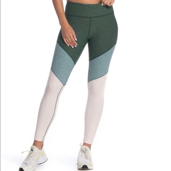 Outdoor Voices Size S Green Pink Colorblock Springs 7/8 Legging Mid Rise Gym - Picture 2 of 8